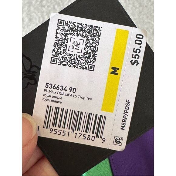 DUO LIPA X PUMA MEDIUM Long Sleeve Crop Top NWT - Picture 12 of 12